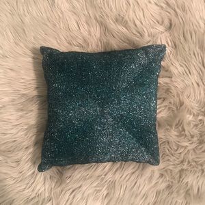 Small Blue Beaded Pillow